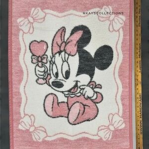 Vintage Biederlack Minnie Mouse Reversible Baby Blanket/Throw
